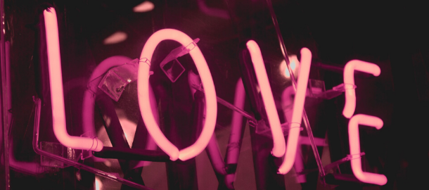 neon sign 'love'